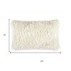 Long Ivory Shag Throw Pillow