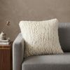 Square Ivory Shag Throw Pillow