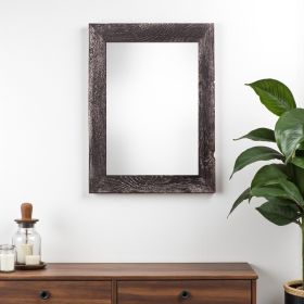 12" X 24" Rustic Farmhouse Rustic Black Wood Frame