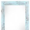 12" X 24" Rustic Farmhouse Light Aqua Blue Wood Frame