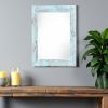 12" X 24" Rustic Farmhouse Light Aqua Blue Wood Frame