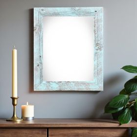 18" X 24" Rustic Farmhouse Light Aqua Blue Frame