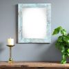 22" X 28" Rustic Farmhouse Light Aqua Blue Wood Frame