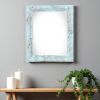 24" X 30" Rustic Farmhouse Light Aqua Blue Wood Frame