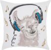 18" Teal and White Cotton Throw Pillow