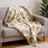 Brown And White Faux Fur Ombre Plush Throw