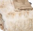 Chunky Sectioned Shades Of Beige Faux Fur Throw Blanket