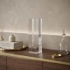 Modern Clear Tall Block Optical Crystal Vase