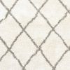 2' X 3' Ivory And Gray Geometric Lattice Scatter Rug