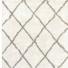2' X 3' Ivory And Gray Geometric Lattice Scatter Rug
