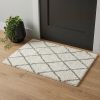 2' X 3' Ivory And Gray Geometric Lattice Scatter Rug