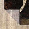2' X 3' Brown And Black Abstract Geometric Scatter Rug