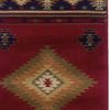 2' X 8' Red And Beige Ikat Pattern Runner Rug