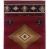 2' X 8' Red And Beige Ikat Pattern Runner Rug