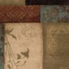 4' X 6' Beige And Brown Floral Block Pattern Area Rug