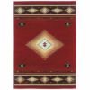 4' X 6' Red And Beige Ikat Pattern Area Rug