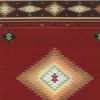 4' X 6' Red And Beige Ikat Pattern Area Rug