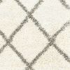 2' X 8' Ivory And Gray Geometric Lattice Runner Rug