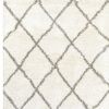 4' X 6' Ivory And Gray Geometric Lattice Area Rug
