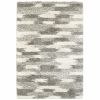 4' X 6' Gray And Ivory Geometric Pattern Area Rug