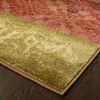 5' X 8' Beige And Brown Floral Block Pattern Area Rug