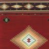 5' X 8' Red And Beige Ikat Pattern Area Rug