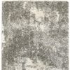 5' X 8' Gray And Ivory Distressed Abstract Area Rug