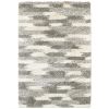5' X 8' Gray And Ivory Geometric Pattern Area Rug