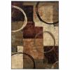 7' X 10' Brown And Black Abstract Geometric Area Rug