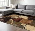 8' X 11' Brown And Black Abstract Geometric Area Rug