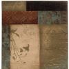 10' X 13' Beige And Brown Floral Block Pattern Area Rug