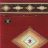 10' X 13' Red And Beige Ikat Pattern Area Rug
