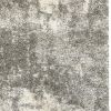 10' X 13' Gray And Ivory Distressed Abstract Area Rug