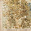 2' X 3' Gold and Ivory Power Loom Area Rug