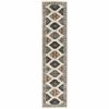 2' X 8' Abstract Ivory And Gray Geometric Indoor Runner Rug
