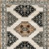 2' X 8' Abstract Ivory And Gray Geometric Indoor Runner Rug