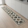 2' X 8' Abstract Ivory And Gray Geometric Indoor Runner Rug