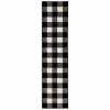2' X 8' Monochromatic Gingham Pattern Indoor Runner Rug