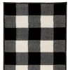 2' X 8' Monochromatic Gingham Pattern Indoor Runner Rug