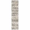 2' X 8' Ivory And Black Eclectic Patterns Indoor Runner Rug