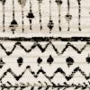 2' X 8' Ivory And Black Eclectic Patterns Indoor Runner Rug