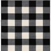 4' X 6' Monochromatic Gingham Pattern Indoor Area Rug