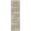 2' X 8' Ivory And Gray Floral Trellis Indoor Runner Rug