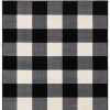 5' X 7' Monochromatic Gingham Pattern Indoor Area Rug