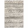5' X 7' Ivory And Black Eclectic Patterns Indoor Area Rug