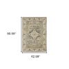 5' X 8' Beige And Gray Traditional Medallion Indoor Area Rug