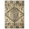 5' X 8' Tan And Gold Central Medallion Indoor Area Rug