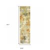 12' Runner Gold and Ivory Power Loom Runner Rug