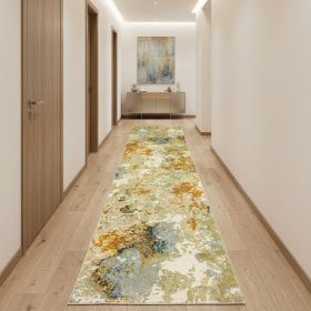 12' Runner Gold and Ivory Power Loom Runner Rug