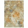 5' X 7' Gold and Ivory Power Loom Area Rug